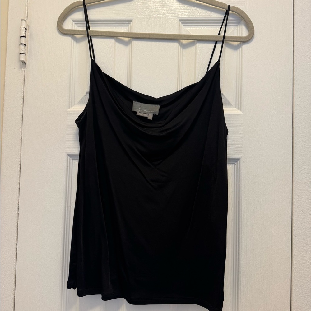 Black Cowl Neck Tank Top